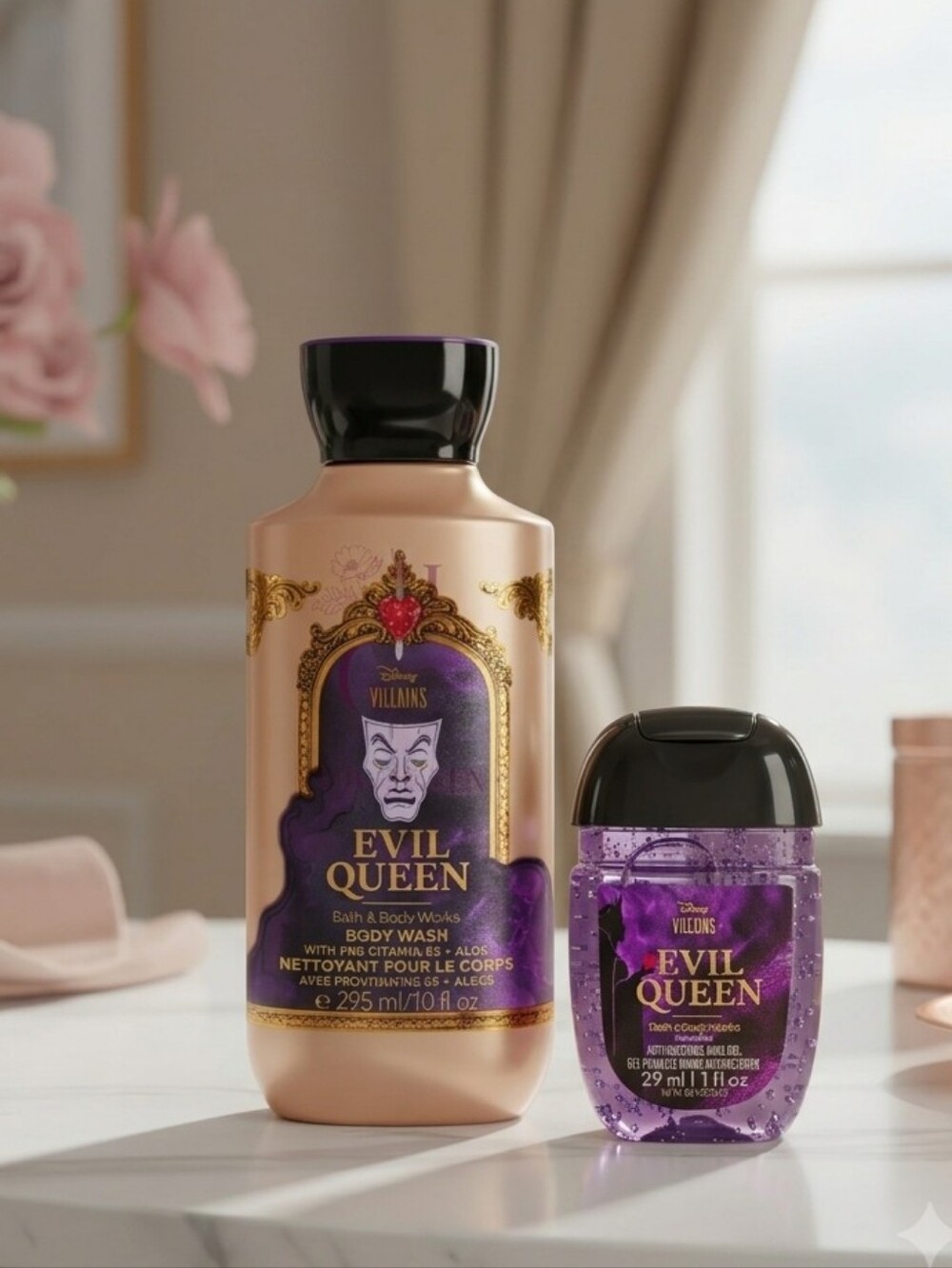 Disney Evil Queen Body Wash & Pocketbac in Gold and Purple